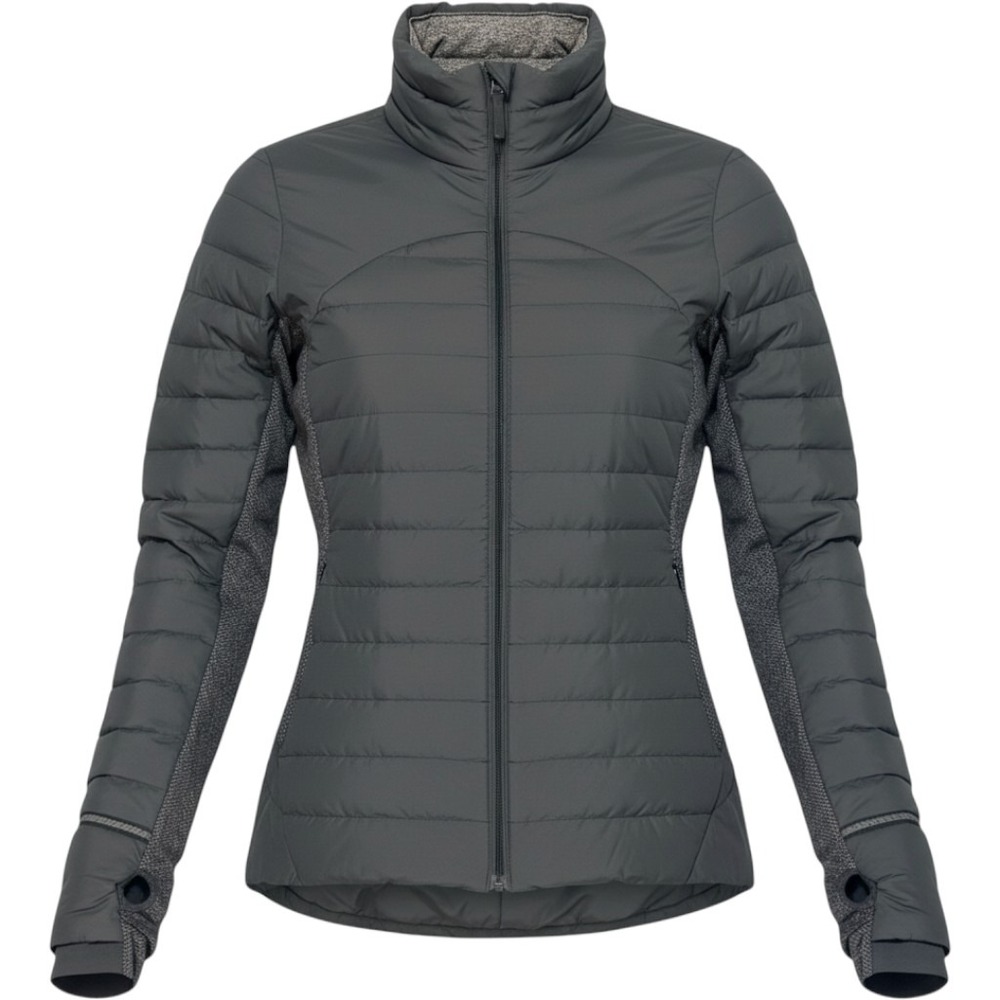 Lululemon Fluff Off Puffer Jacket Womens 4 Black Herringbone Down Insulated Coat
